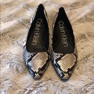 Faux Snakeskin Print Calvin Klein Flats